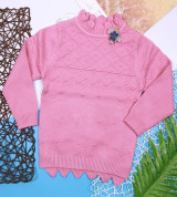 Bỏ sỉ áo len dài tay bé gái cổ bèo 3322 (1-4T)