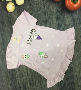 Bán buôn áo cộc tay bé gái in hình (3-8T)