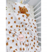 Thanh lý vải xô muslin mặt gấu chấm bi