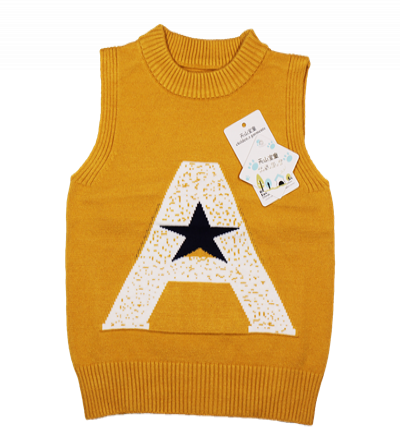 Bán sỉ áo gile len bé trai hình chữ A in sao (6-36M)