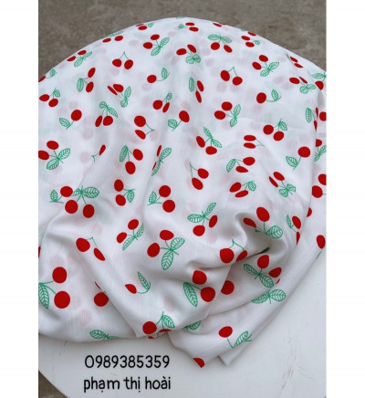 vải đũi tồn kho quả chery lá có gân xanh