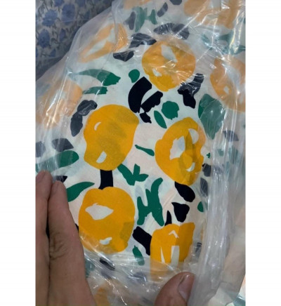 vải thô cotton tồn kho mềm mát hoa cúc vàng to