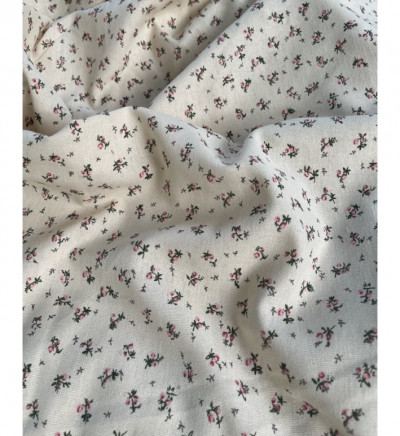 vải linen tồn kho hoa nhí nền be vintage