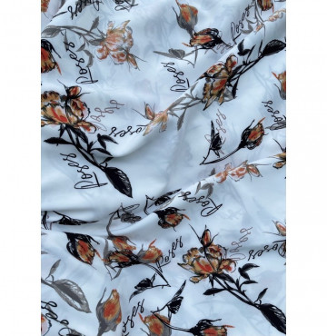 vải lụa tồn kho hàng châu cành hồng phối chữ may sơ mi,váy,bộ