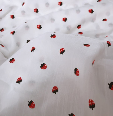 Thanh lý vải đũi xước dâu tây 5 màu