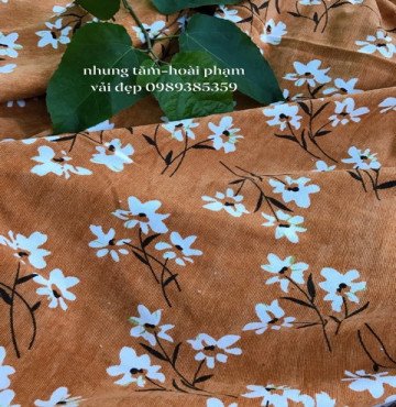 Thanh lý vải nhung tăm hoa lily