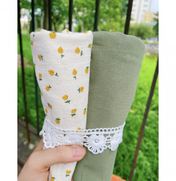 Thanh lý vải thô đũi mẫu thiết kế riêng kèm màu trơn 2 mảnh mỗi mảnh 1m