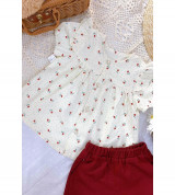 Thanh lý vải thô boi búp hoa đỏ siêu mát