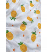 Thanh lý vải đũi mềm mát mịn hình quả dứa to nhiệt đới