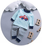 Bán sỉ bộ quần áo nỉ lót bông in hình bé trai (2-5T)