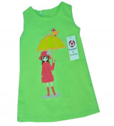 Bán buôn váy chữ A Lovemom thêu hình (màu xanh)