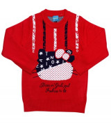 Bán buôn áo len dài tay bé gái in hình mèo nơ (1-5T)