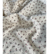 vải linen tồn kho hoa nhí nền be vintage