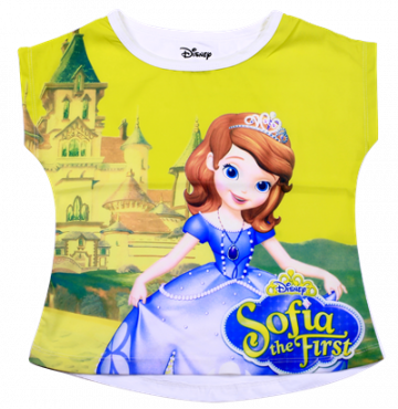 Bán sỉ áo bé gái in 3D công chúa màu xanh nõn chuối