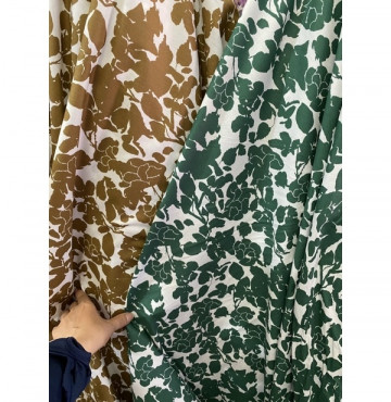 Thanh lý vải thô kiện 100% cotton mềm mát hoa hồng xanh lá