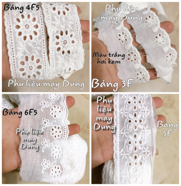 Thanh lý Ren vải bảng 3F, 5F, 4F5, 6F5: giá bán 1 mét