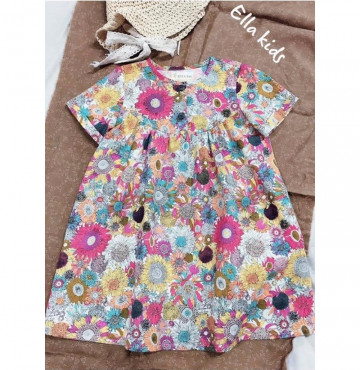 Thanh lý vải thô cotton hoa hướng dương nhiều màu mềm mát