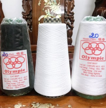 Thanh lý Chỉ may Cotton 100% PE 40/2-42/2 may Công Nghiệp, vắt sổ
