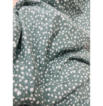 vải thô linen tồn kho cào bông hoa nhí xanh lơ chất mềm ấm