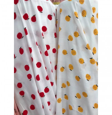 vải đũi lạnh tồn kho quả bưởi nền trắng