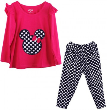 Bỏ sỉ bộ đồ cotton bé gái đáp tai thỏ TE0709 (1-8T)