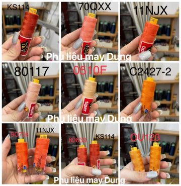 Thanh lý Chỉ may lõi ống nhỏ 400m tông cam