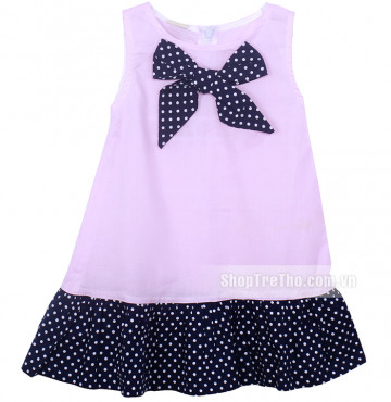 Bán buôn váy bé gái Chippo chấm bi nơ ngực TE0708 (1 -7 tuổi)