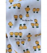 vải đũi tồn kho mịn mát chậu hoa cute