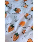 vải đũi mịn tồn kho dâu tây to may váy,áo,đồ bộ mẫu 2021