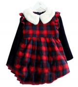 Bán sỉ váy kẻ caro cổ trắng bông