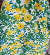 Thanh lý vải von tằm hoa xanh lá may váy,áo dài