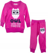 Bán buôn bộ quần áo thêu đắp cú cho bé gái VTE011