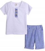 Bán sỉ bộ quần áo phông cho bé cổ đính khuy