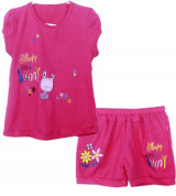 Bỏ sỉ bộ cộc tay bé gái thêu thỏ (1 – 3 tuổi)