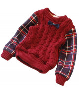 Bỏ sỉ áo len tay kẻ caro cho bé