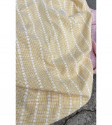 vải caro xốp tồn kho Hàn Quốc ô nhỏ thêu hoa