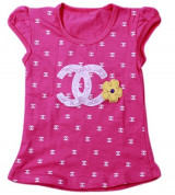 Bỏ buôn áo TA in Chanel cộc tay bé gái