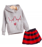 Bán buôn bộ áo kèm váy chất liệu nỉ bông