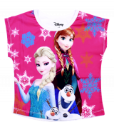 Bán buôn áo bé gái in 3D Frozen màu hồng