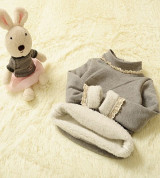 Bán sỉ áo nỉ bông màu ghi viền cổ trắng