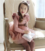 Bán sỉ váy hồng nơ eo