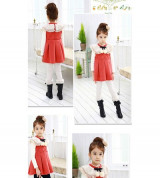 Bỏ buôn váy dạ cam cổ trắng