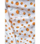 Thanh lý vải đũi lạnh quả dâu tây nền trắng 2021