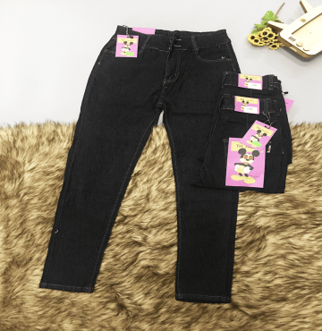 bán sỉ quần jean giấy nữ màu đen chỉ vàng 2 nút