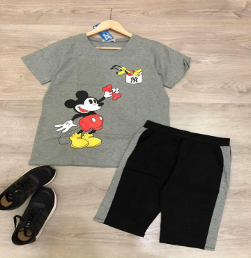 bỏ sỉ set đồ bộ nữ quần lỡ in Mickey thun thái