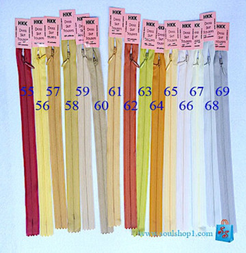 Thanh lý Dây kéo giọt nước dài 50/60cm màu