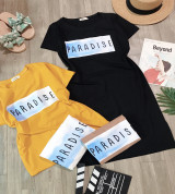 bỏ buôn đầm thun nữ form suông xẻ tà