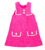 Bán sỉ áo váy len hồng viền ren cho bé gái