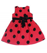 Bán sỉ váy dạ chấm bi đỏ 8016