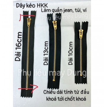 Dây kéo tồn kho HKK răng đồng dây kéo quần Jean